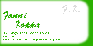 fanni koppa business card